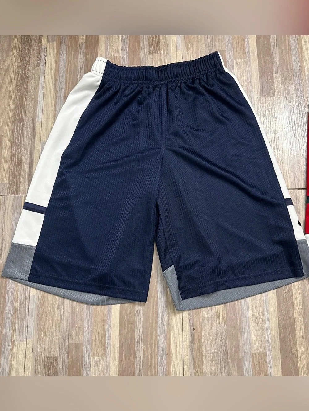Nike Athletic Basketball Shorts Bundle, Navy/White & Black/Red Youth Medium